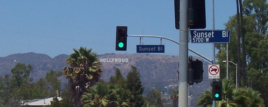 Hollywood sign and Sunset Blvd