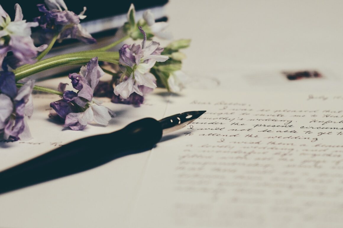 flowers pen letter