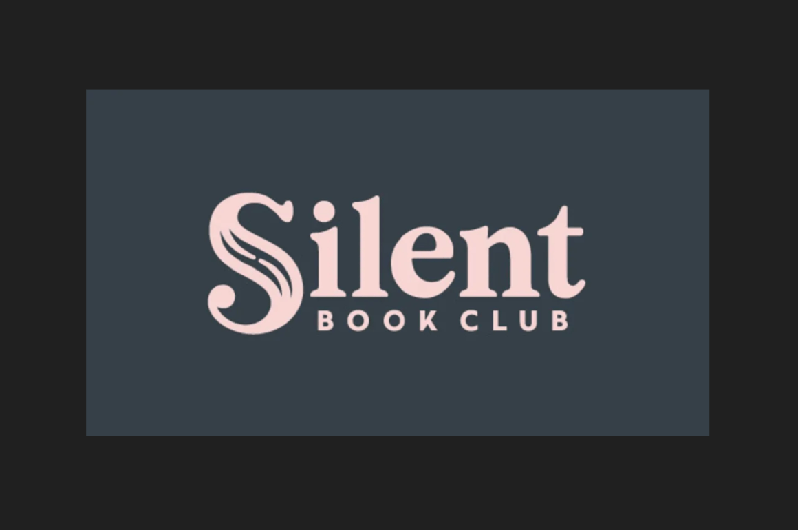 Silent Book Club logo black border