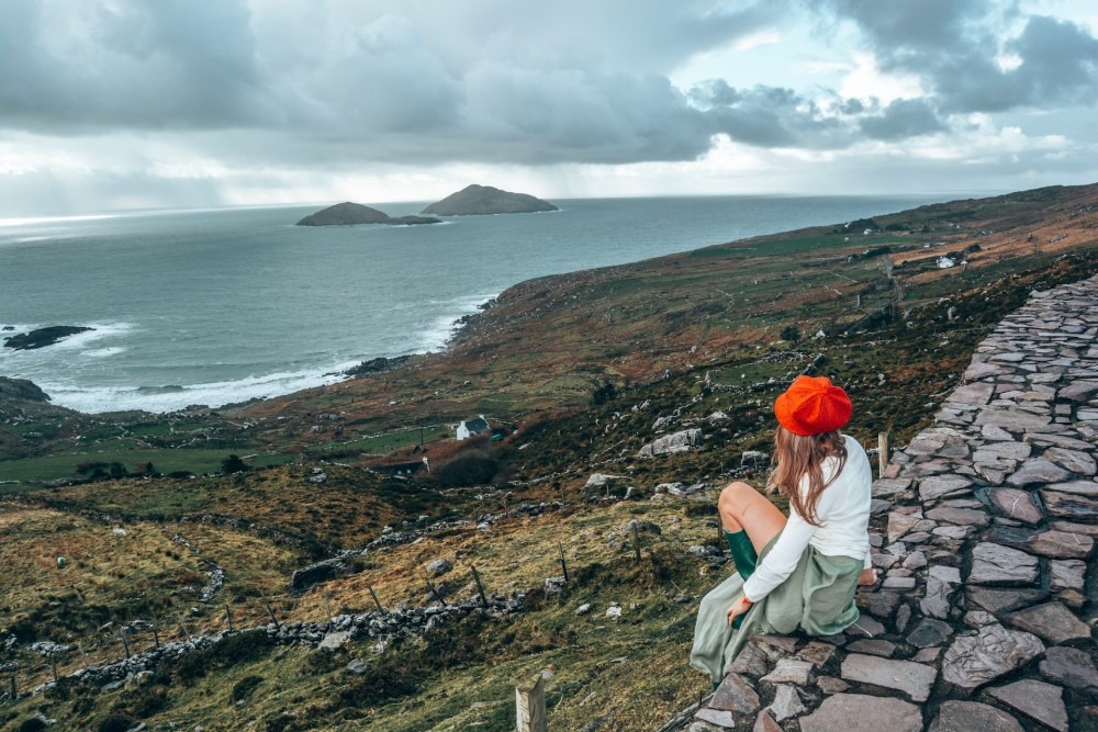 woman on coast of Ireland
